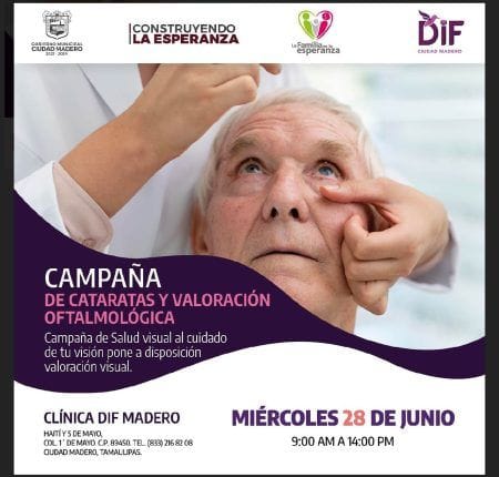 Llevará a cabo DIF Madero Campaña de Salud Visual